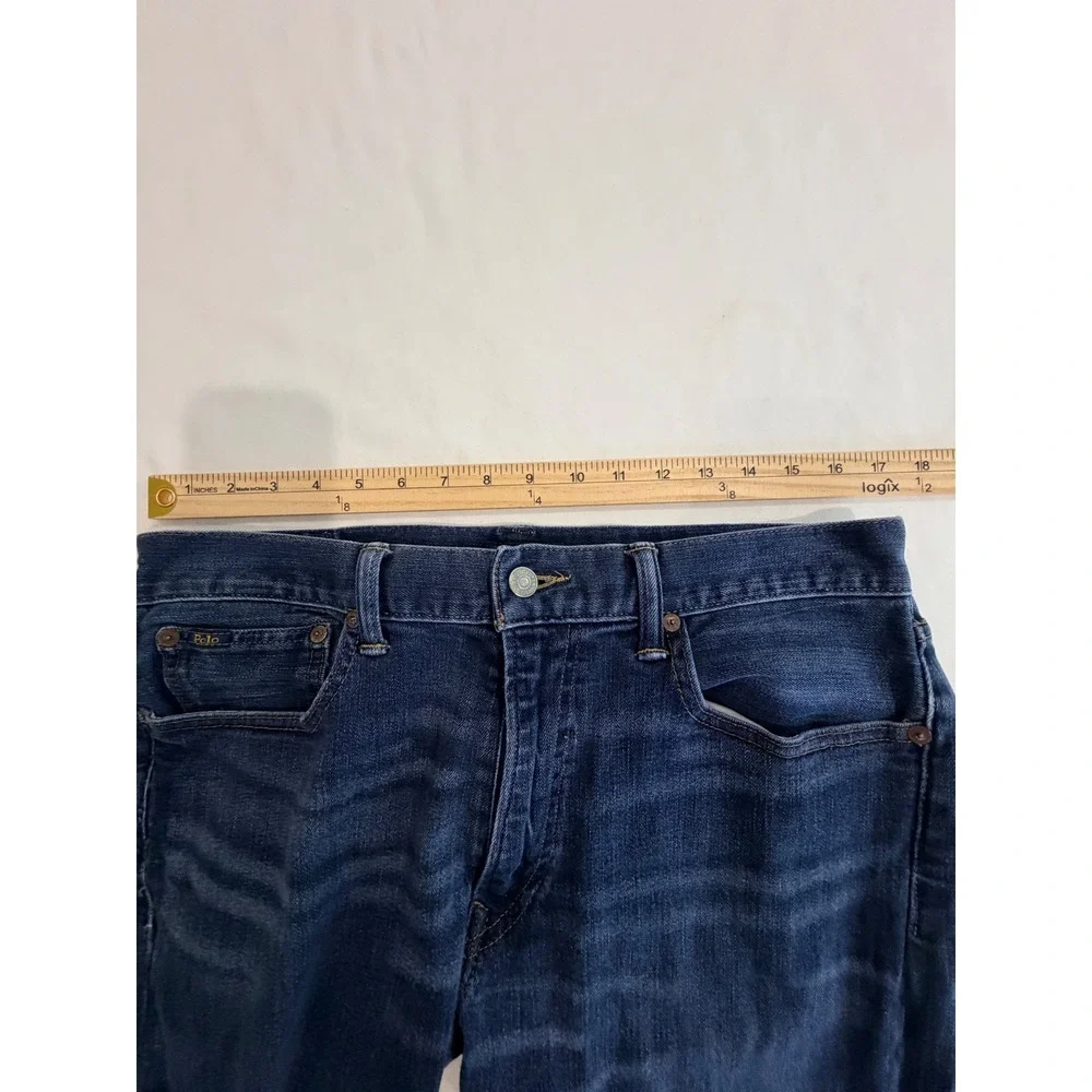 Polo Ralph Lauren Jeans Mens 34x30 Blue Varick Slim Straight Stretch Denim